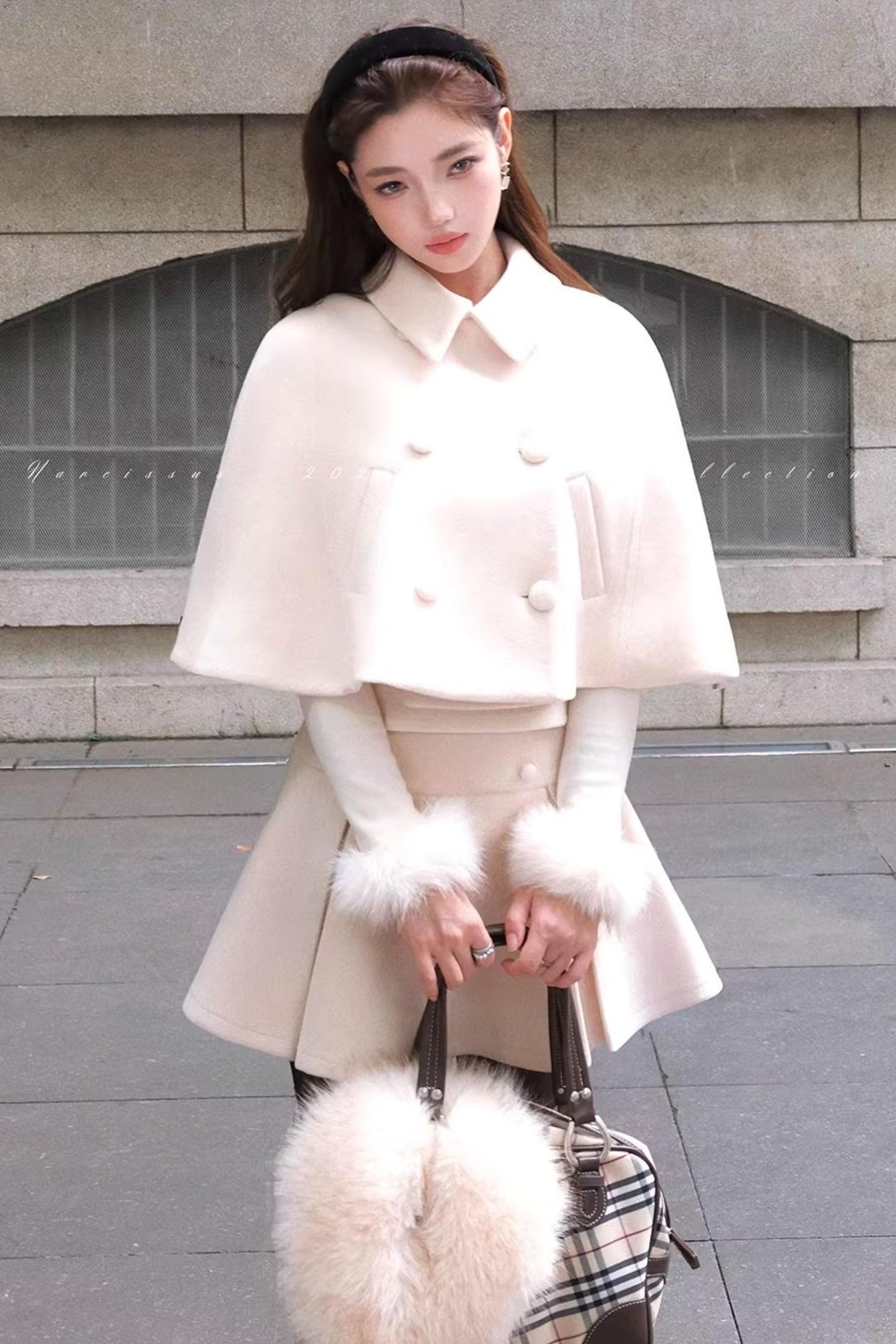 Vintage Plaid Wool Cape Set-Up