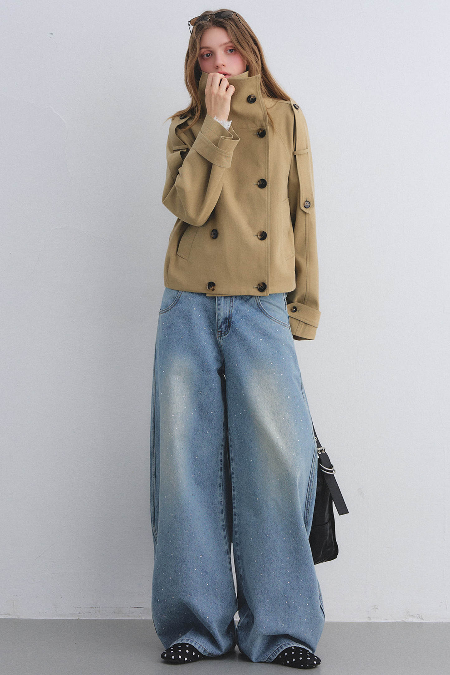 Flower Bud Cocoon Jacket Jeans Set-Up