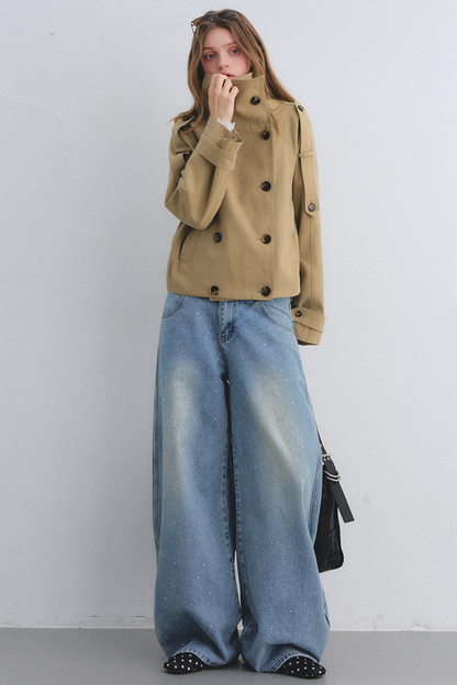 Flower Bud Cocoon Jacket Jeans Set-Up
