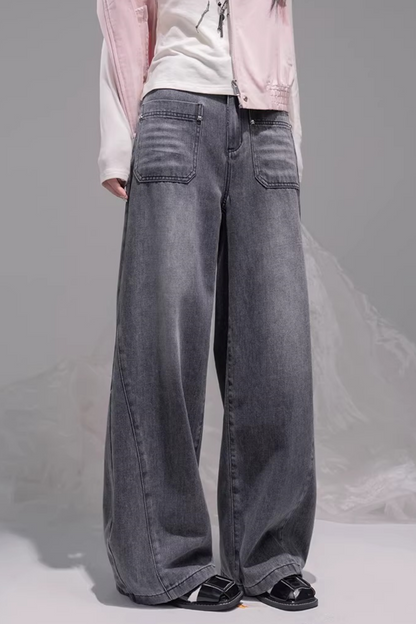 Ink Gray Washed Jeans