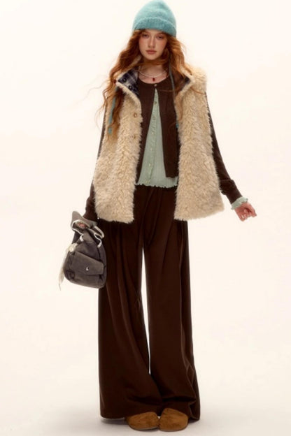 Blue Check Reversible Plaid Vest