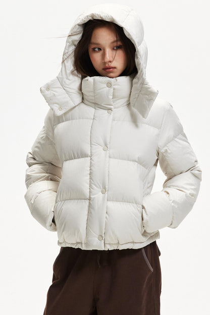 Hooded White Duck Down Jacket