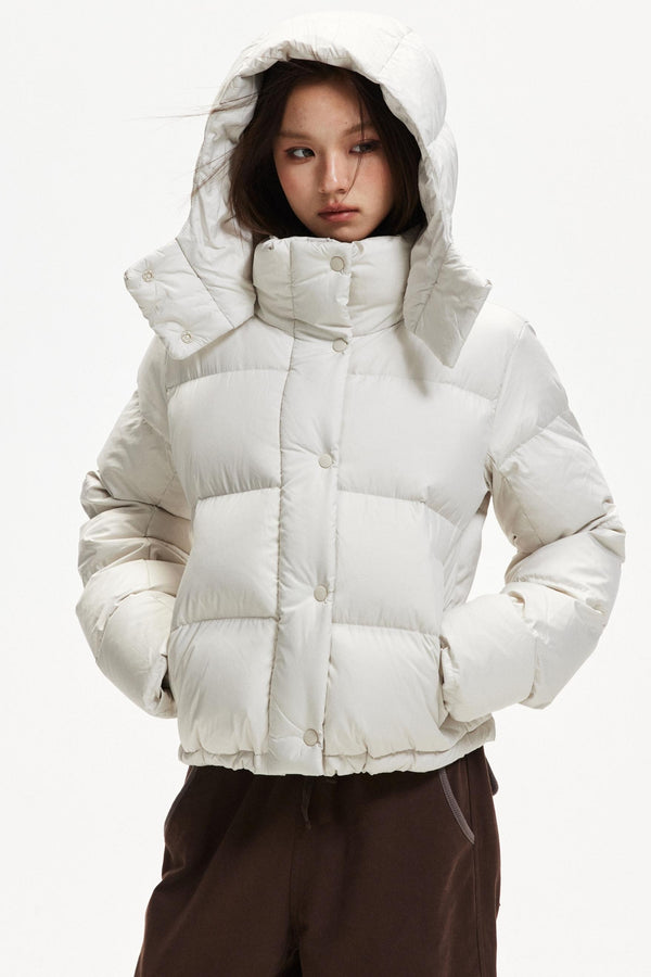 Hooded White Duck Down Jacket