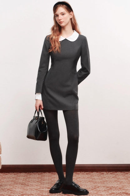 Wool Blend Double-Neck Dress