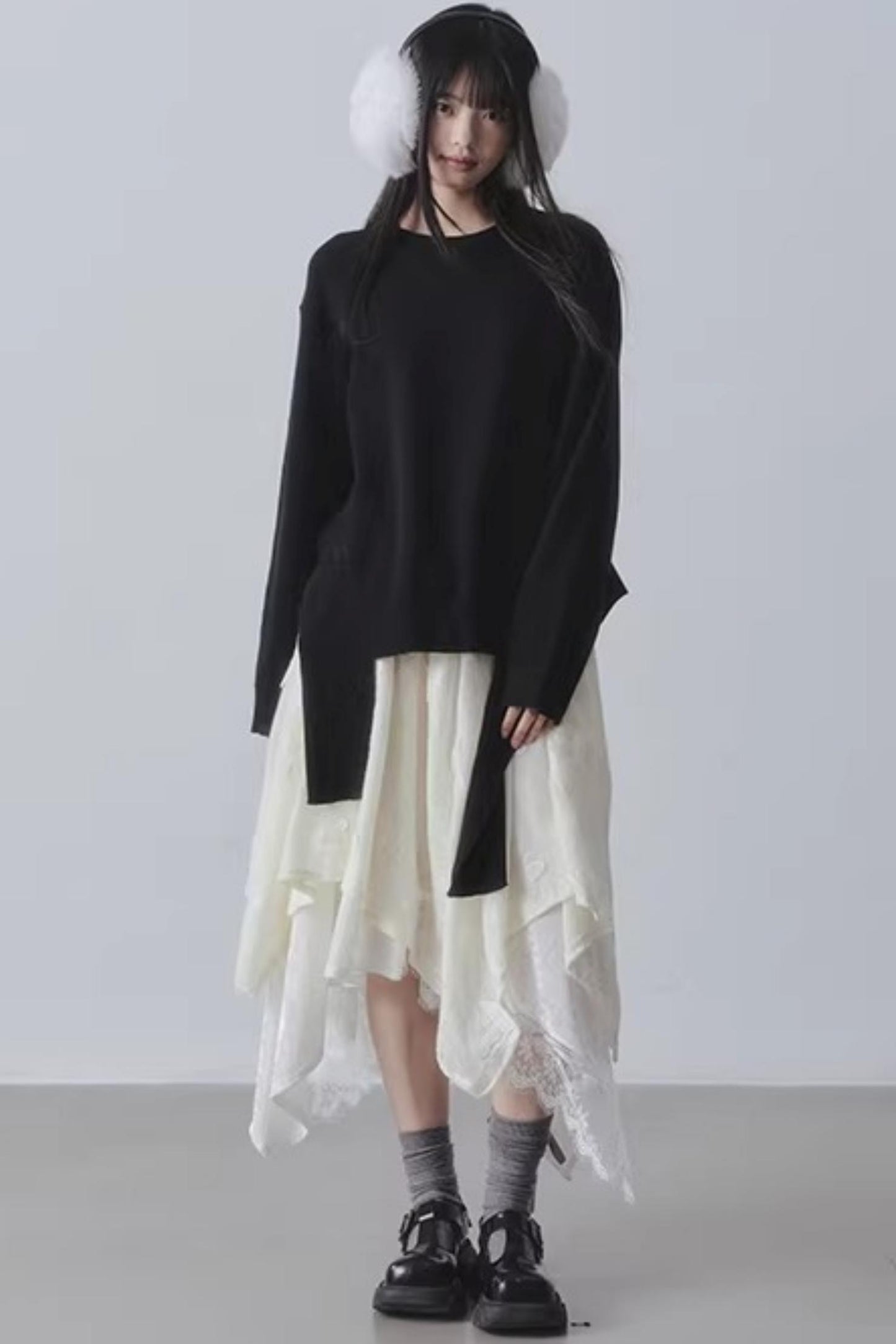 Black Irregular Sweater