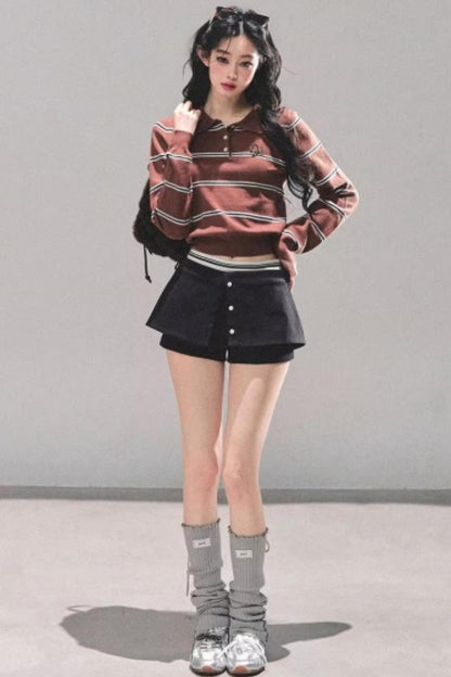 Polo Collar Knit Top