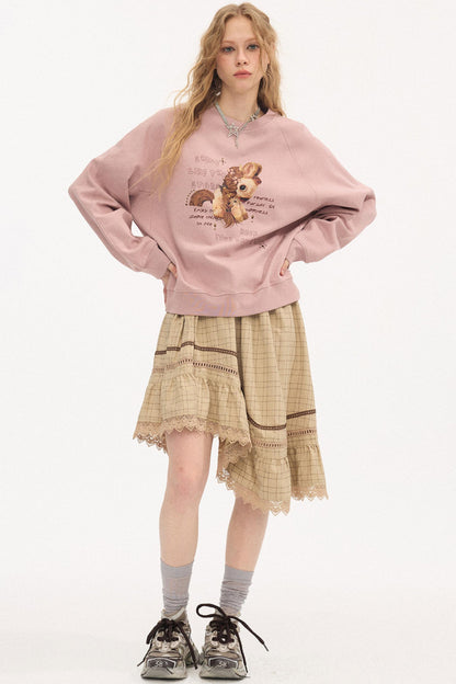 Irregular Wave Patchwork Midi Skirt