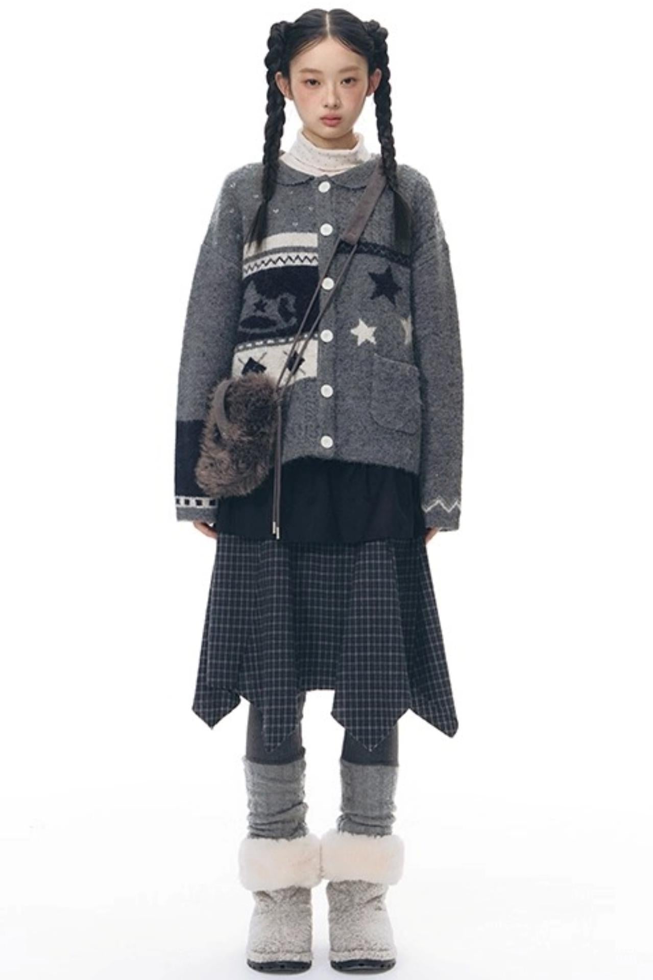 Patchwork Irregular Umbrella Skirt