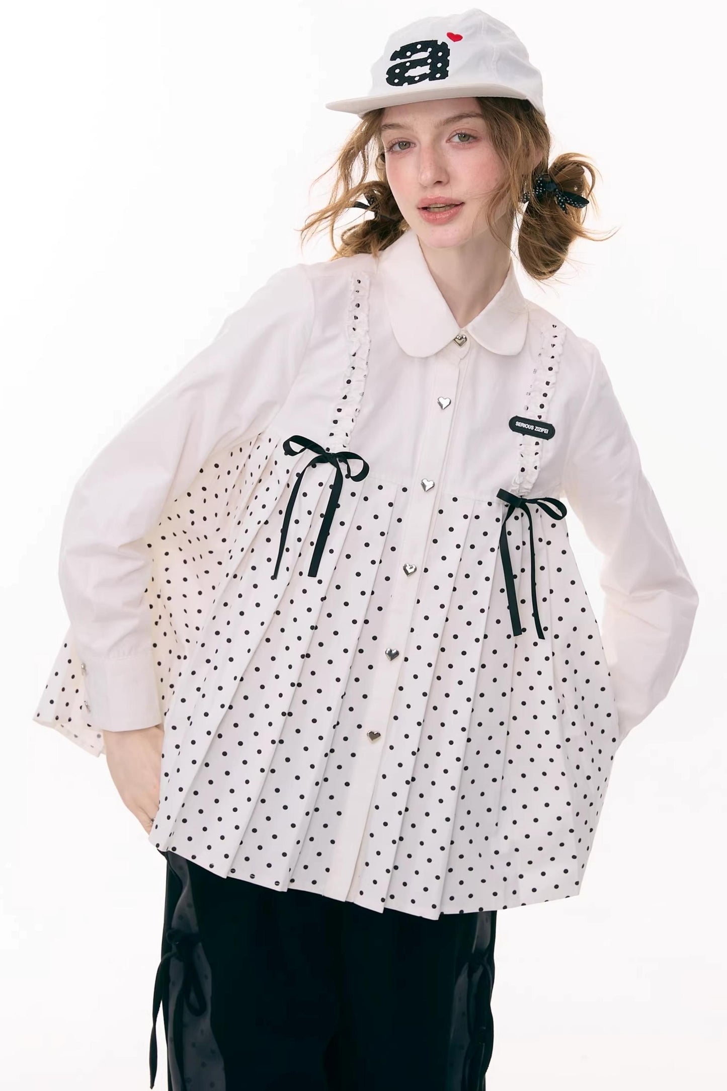 Bow Doll Collar Long Sleeve Shirt
