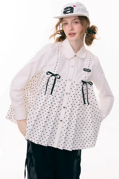 Bow Doll Collar Long Sleeve Shirt