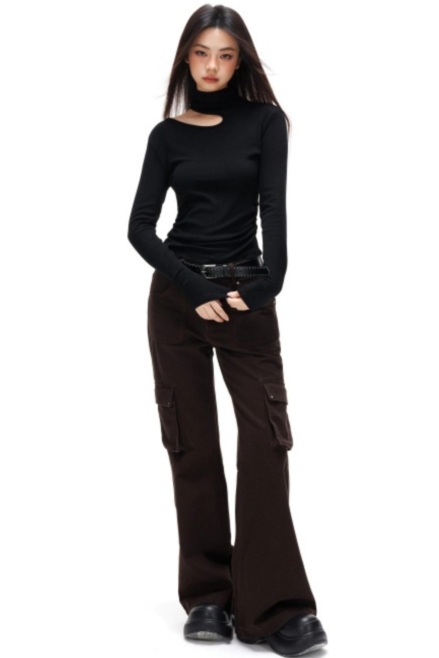 Retro Embroidered Rivet Pants