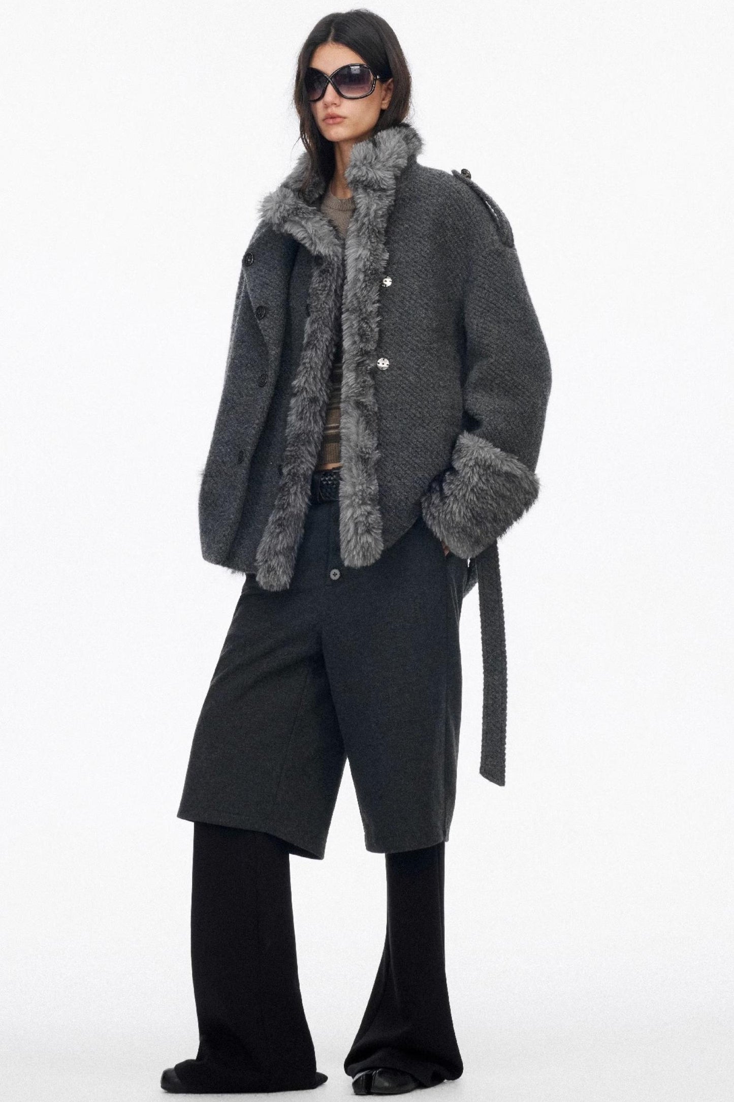 Layered Draped Bootcut Pants