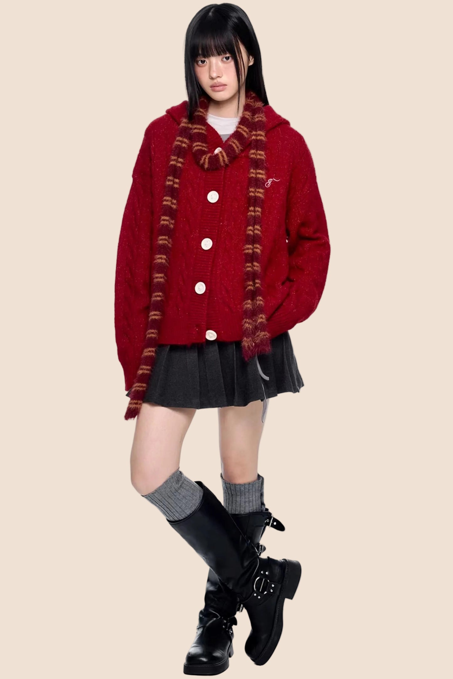 Twisted Embroidered Knit Jacket