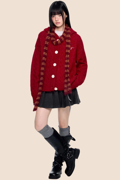 Twisted Embroidered Knit Jacket