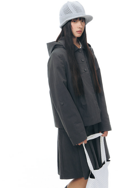 Retro Hooded Windbreaker Jacket