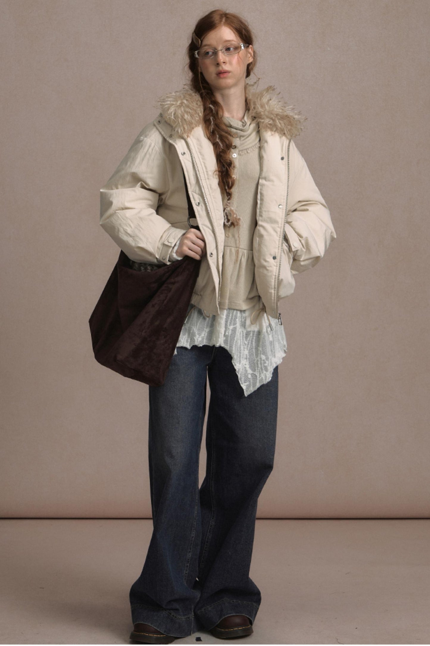 Fake Two Piece Wind Lace Knitted Top