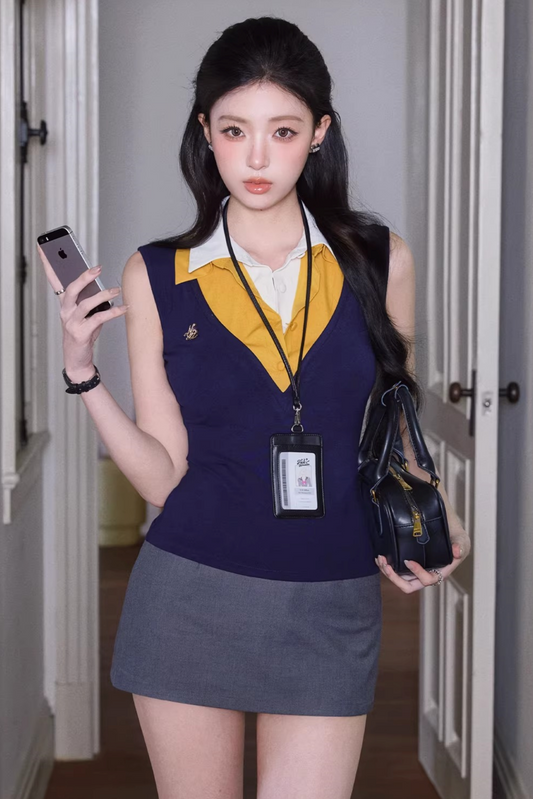 Narcissus Knitted Patchwork Vest