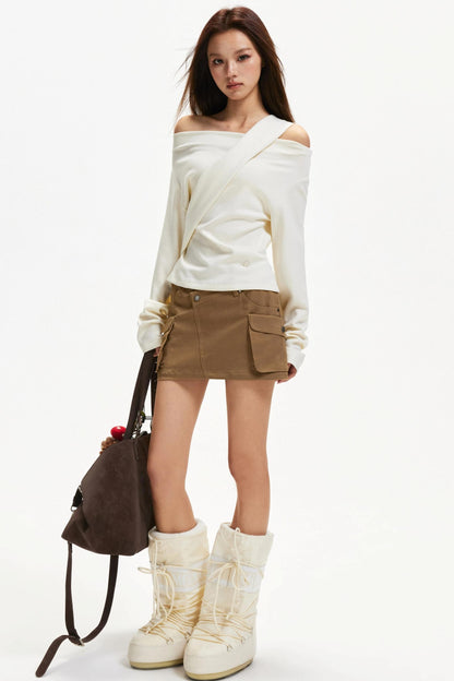 Elegant Off-Shoulder Knit Top