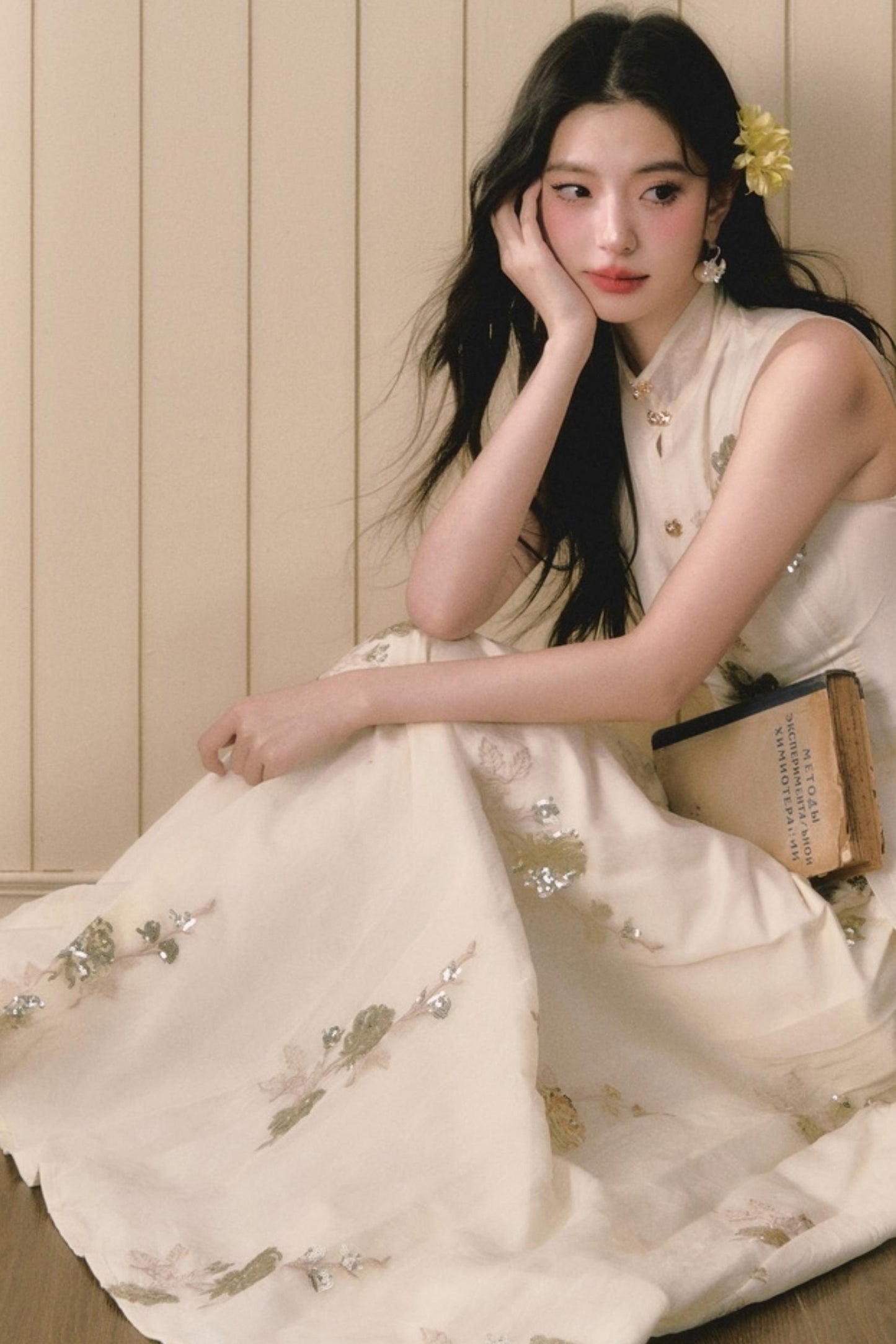 Sequin Embroidered Chinese Skirt