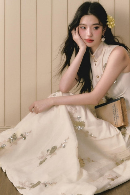 Sequin Embroidered Chinese Skirt