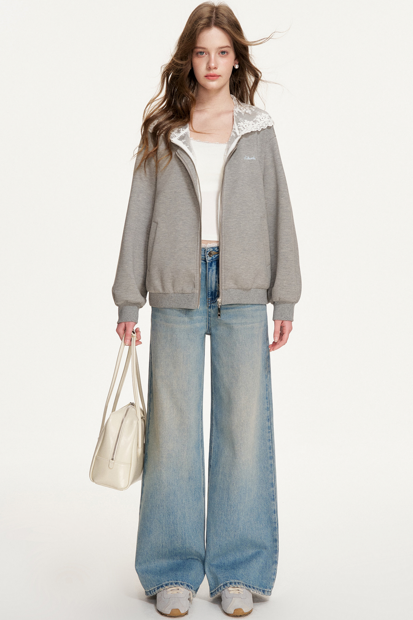 Lace Patchwork Hooded Jacket