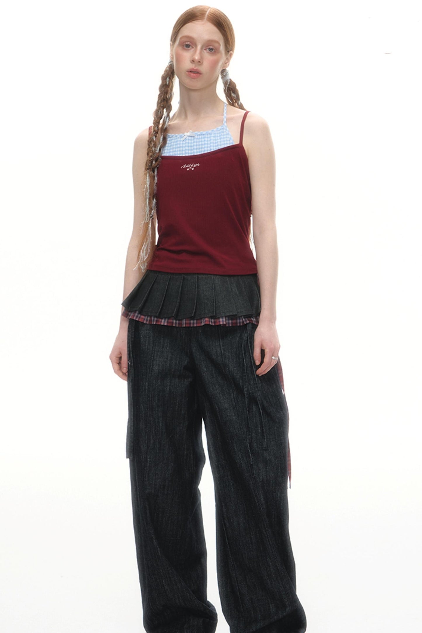 Faux Two-Strap Bow Tie Top