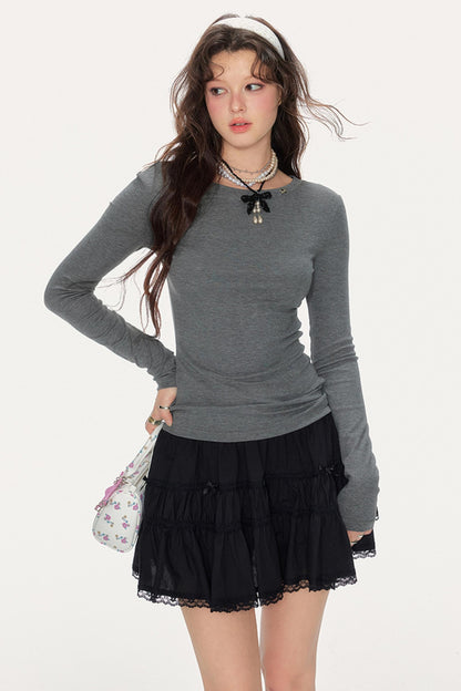 Sweet Spicy Cut-Out Long-Sleeved Shirt