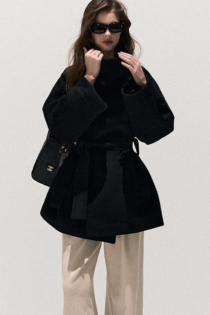 Basic Wool High-Waisted Wide-Leg Trousers