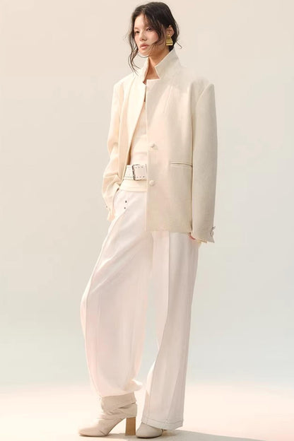 Double Pleated Wide-Leg Pants
