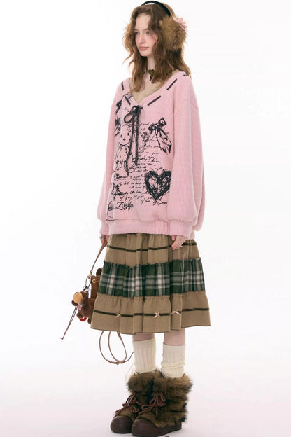 Velvet Rabbit Print Sweater