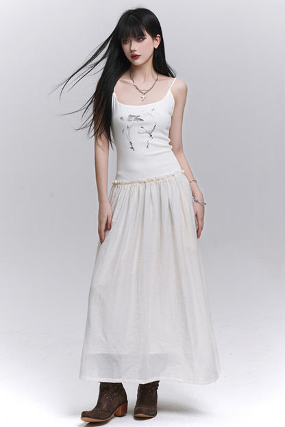 Summer Black-White Halter Dress