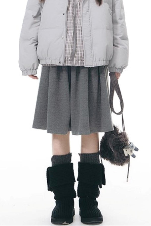 Knitted Scarf Collar Jacket Set-Up