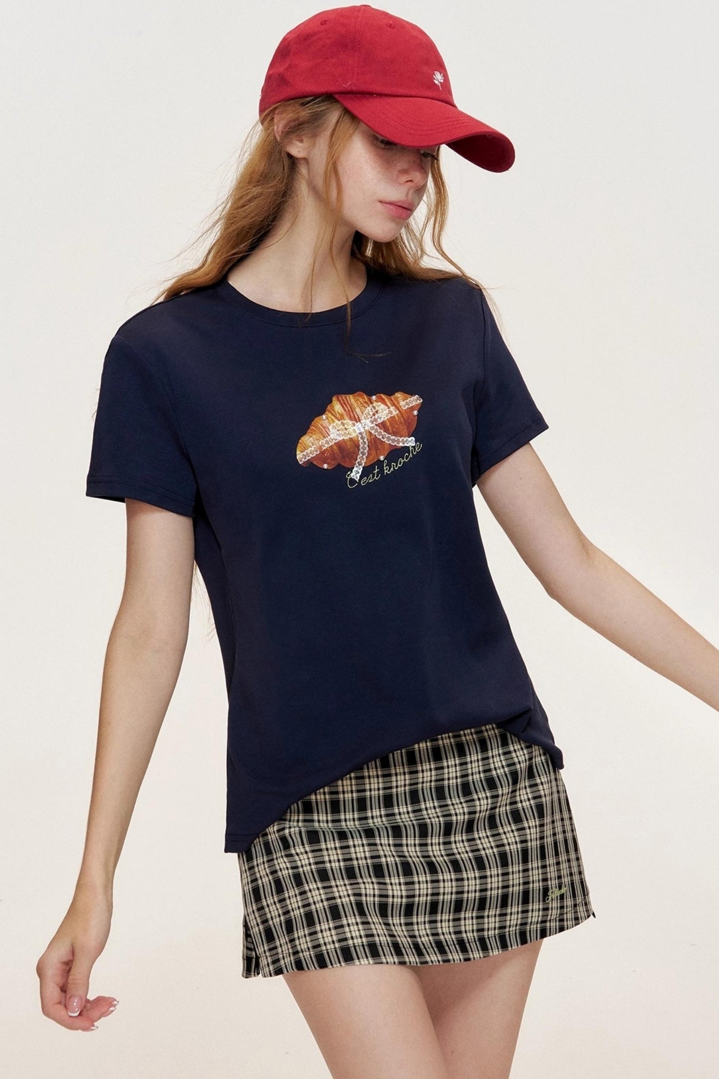 Croissant Lace Short Sleeve T-Shirt