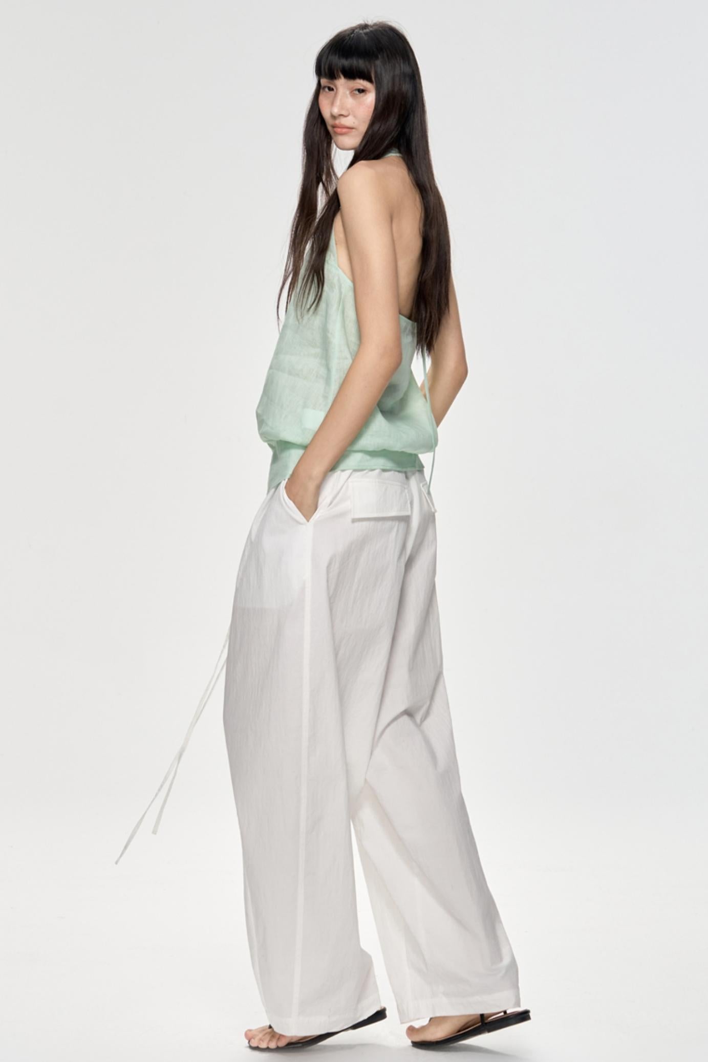 Backless Plaid Tank Top