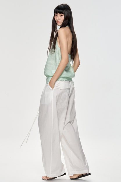 Backless Plaid Tank Top