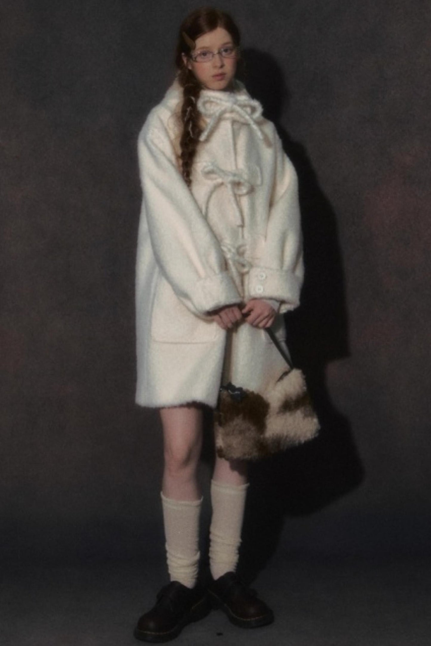 College Hooded Thick Woolen Jacket