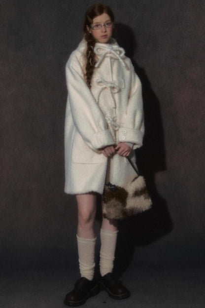 College Hooded Thick Woolen Jacket