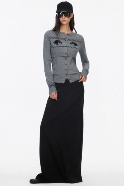 Wool Knit Two Piece Slim Jacket