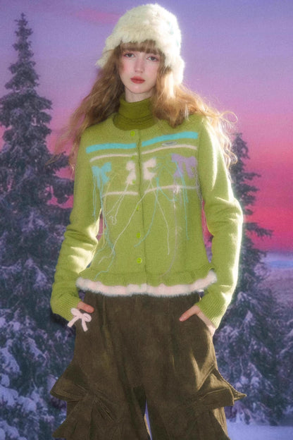 Autumn Silk Bow Cardigan