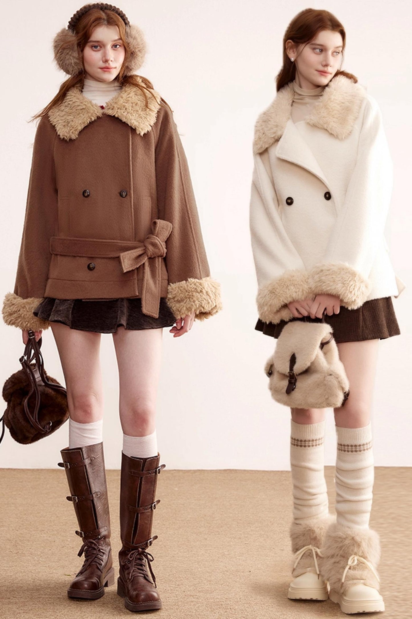 Fur Collar Woolen Coat