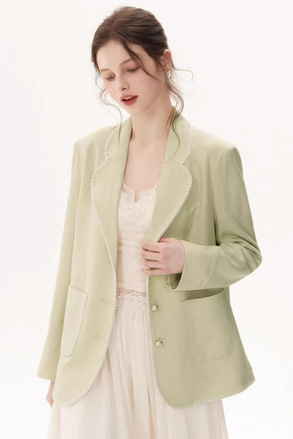 Acetate Linen Blazer Jacket