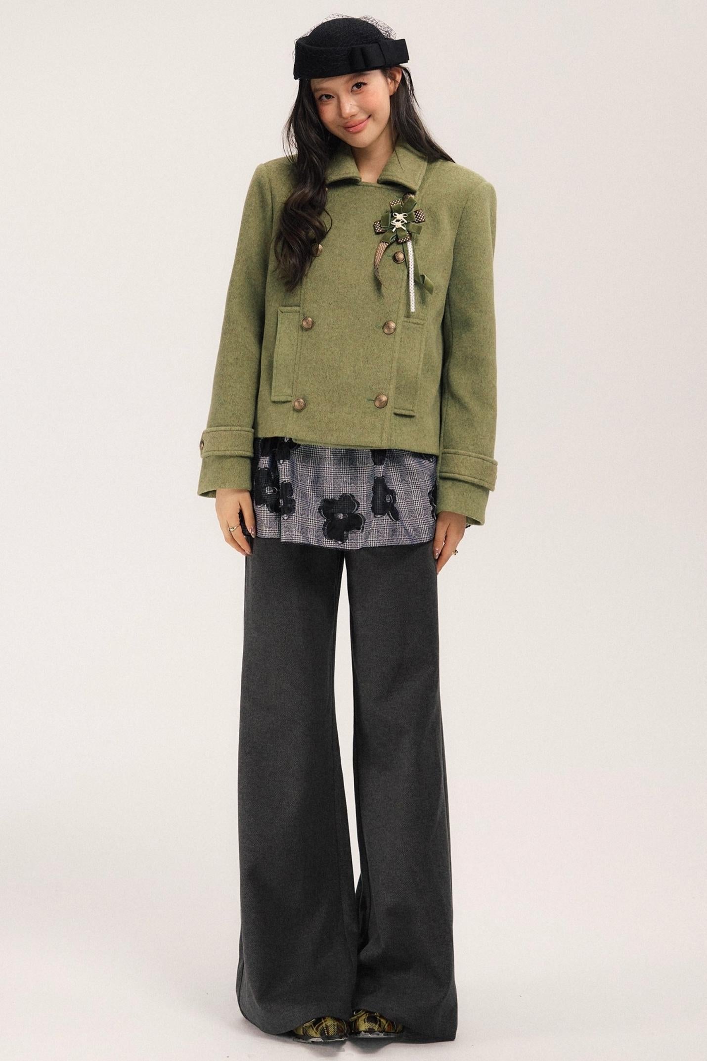 Flight Diary Woolen Jacket & Skirt Set-Up