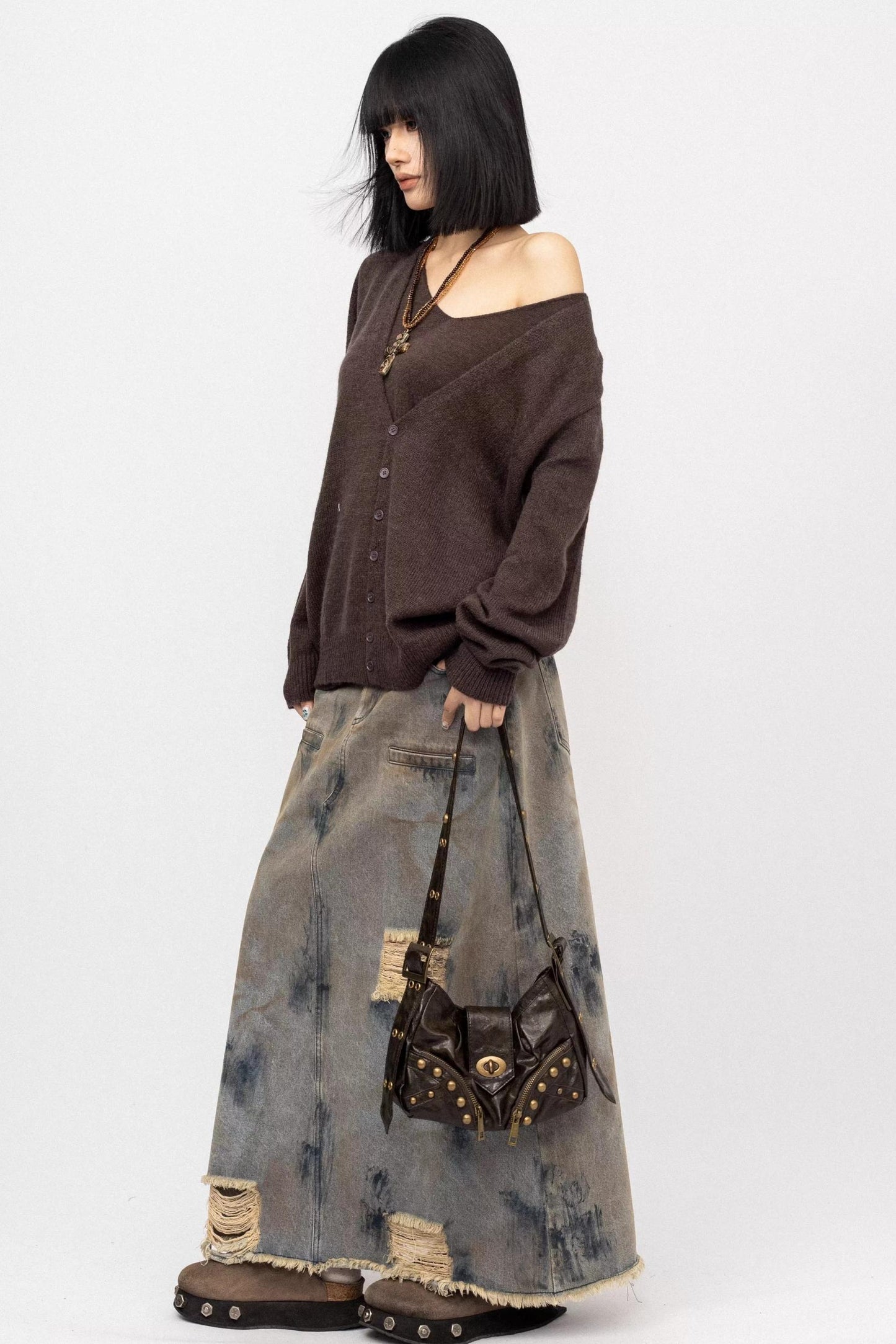 Knitted V-Neck Cardigan