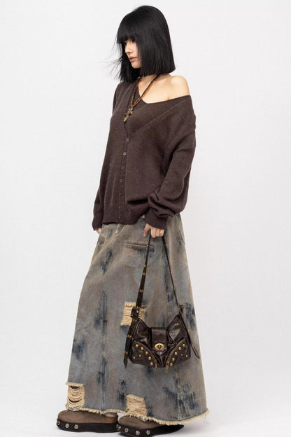 Knitted V-Neck Cardigan