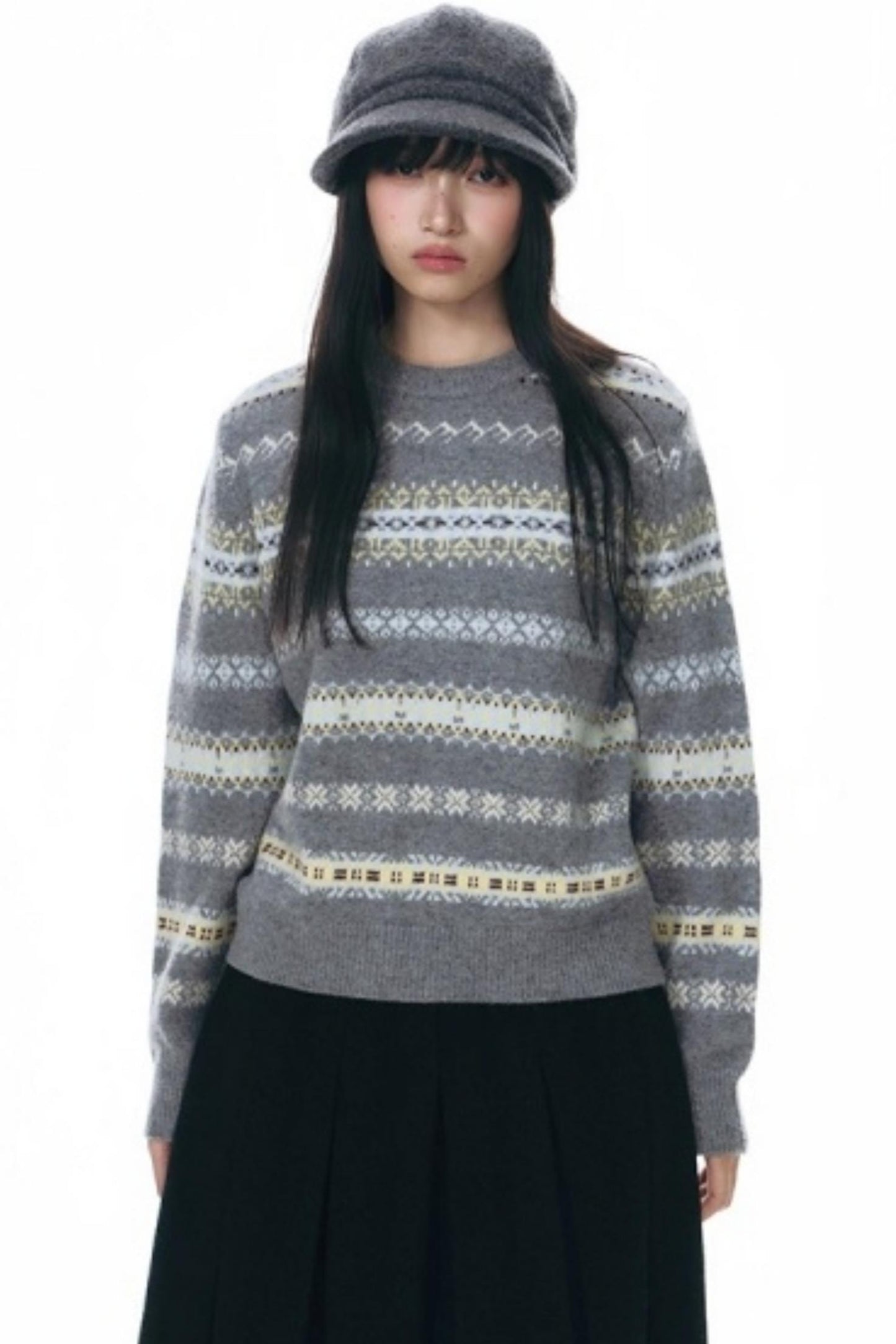 Fair Isle Jacquard Striped Sweater
