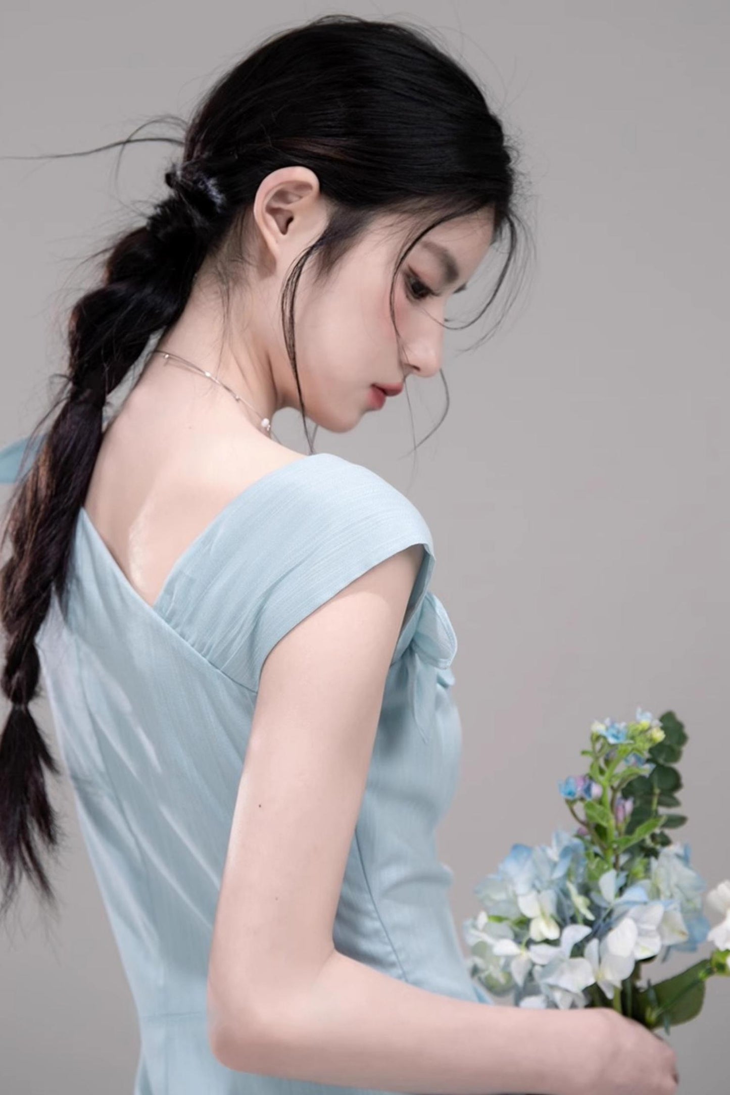 Twisted Cyan Blue Dress