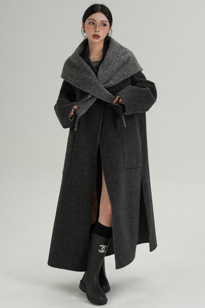 Woolen Elegance Long Jacket