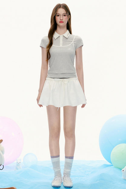 Vintage Embroidered Cropped Skirt