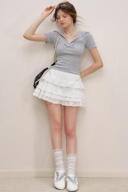 Floral Lace Cake Skirt