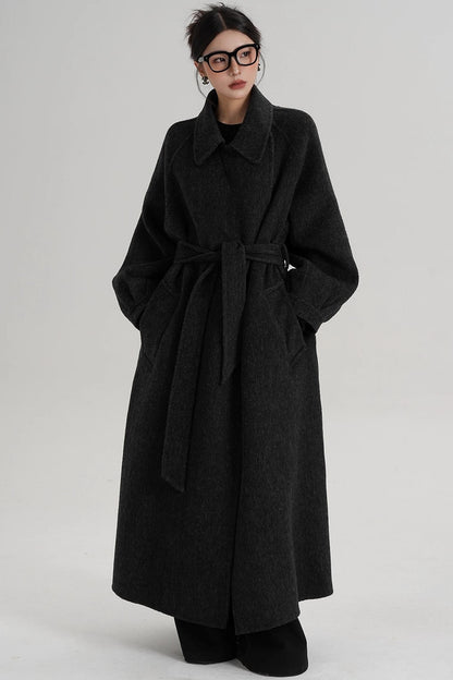 Temperament Back Slit Wool Coat